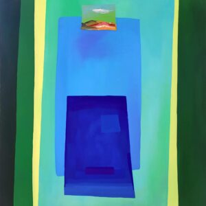 Verde, blu e viola con paesaggio