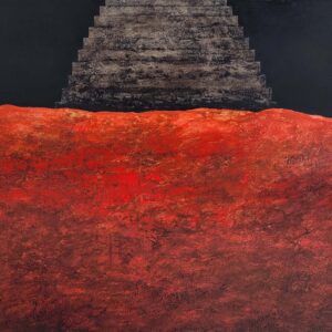 Scala di pietra nel buio